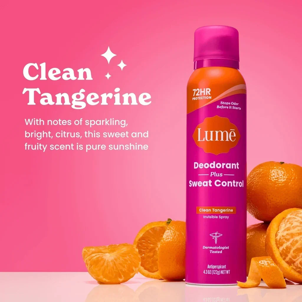 Lume Sweat Control Spray Deodorant Clean Tangerine